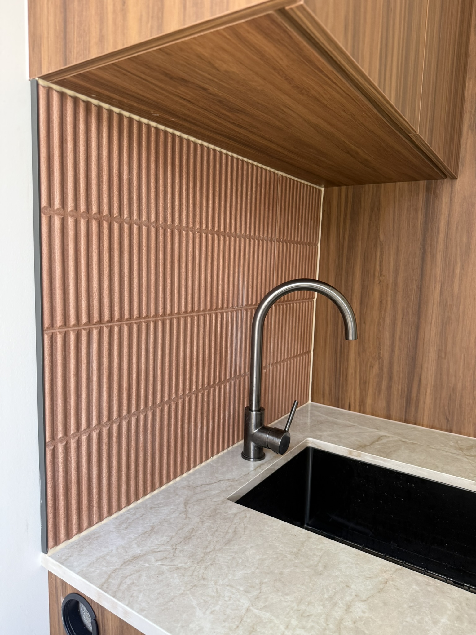 Fluted Terracotta Kitchen Splashback