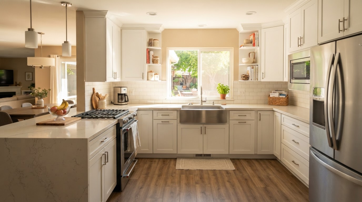 A bright, clean modern kitchen — the gift of a sparkling home