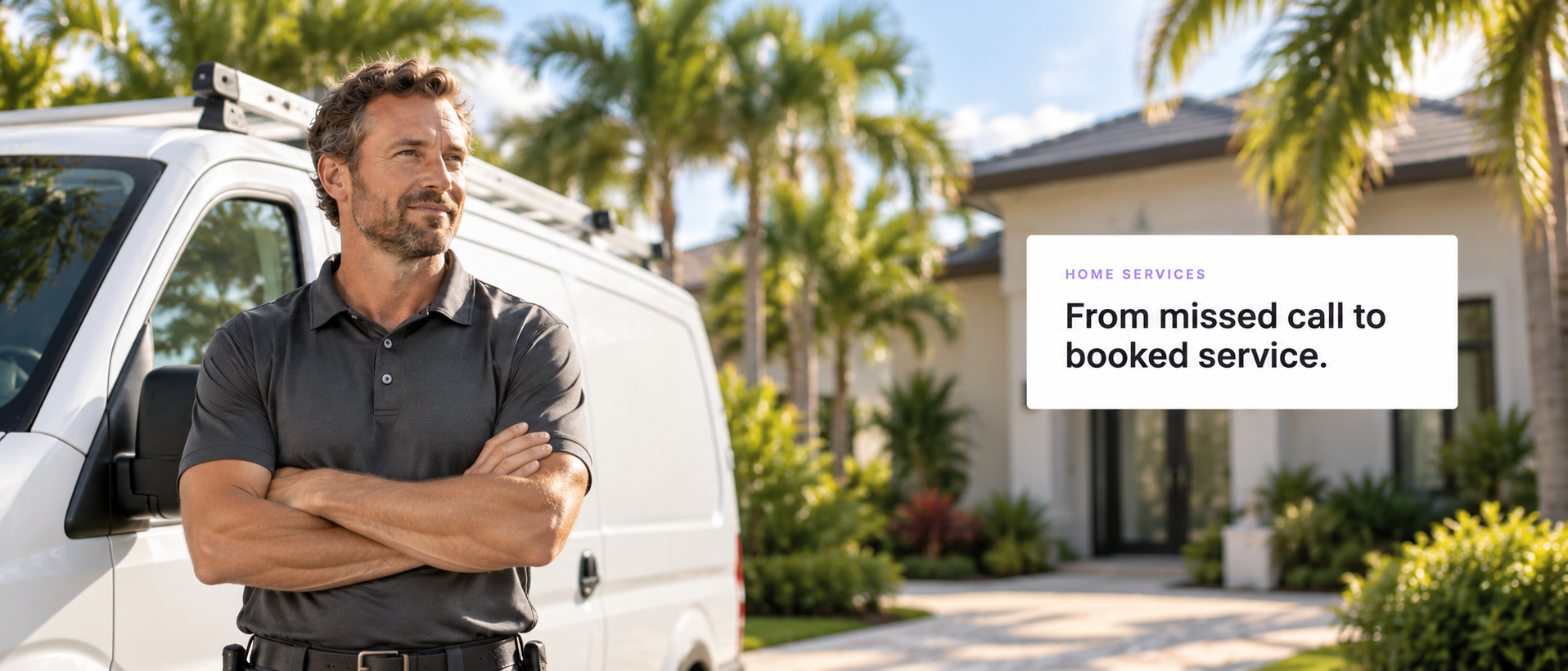 Home service professional outside a customer's home