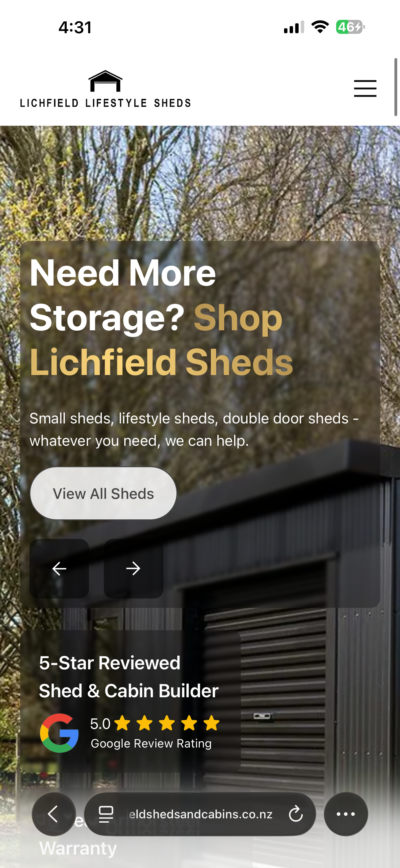 Lichfield Lifestyle Sheds mobile showcase