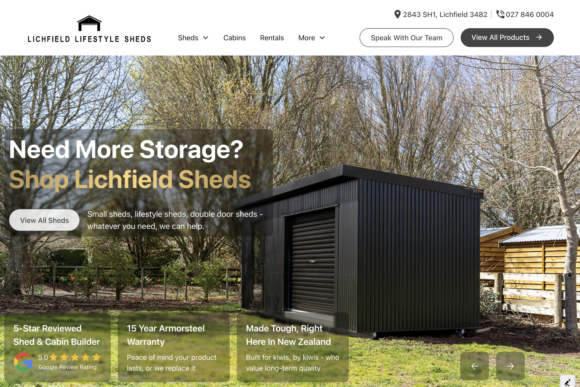 Lichfield Lifestyle Sheds desktop showcase