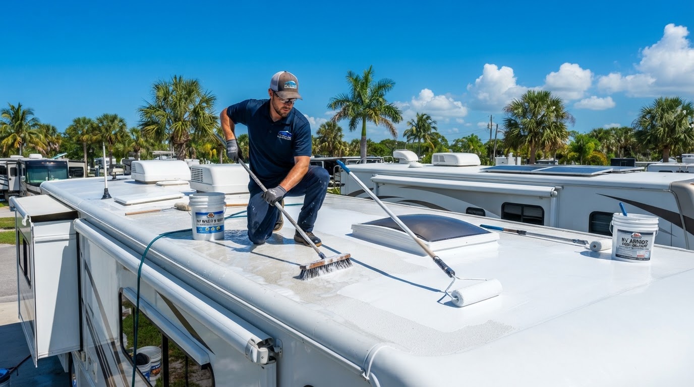 RV roof cleaning and sealant Tarpon Springs