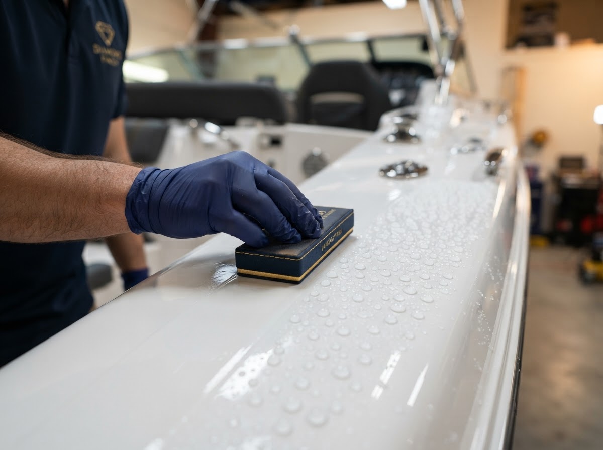 Oxidation removal and polish on an RV exterior