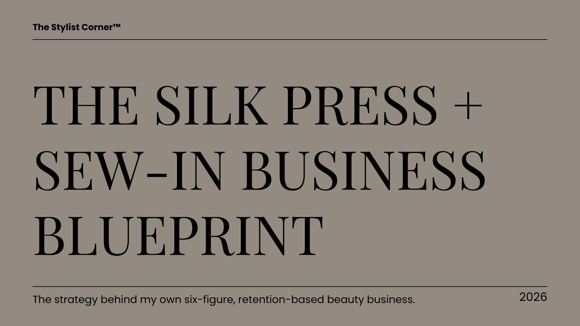 Cover page from The Silk Press + Sew-In Business Blueprint