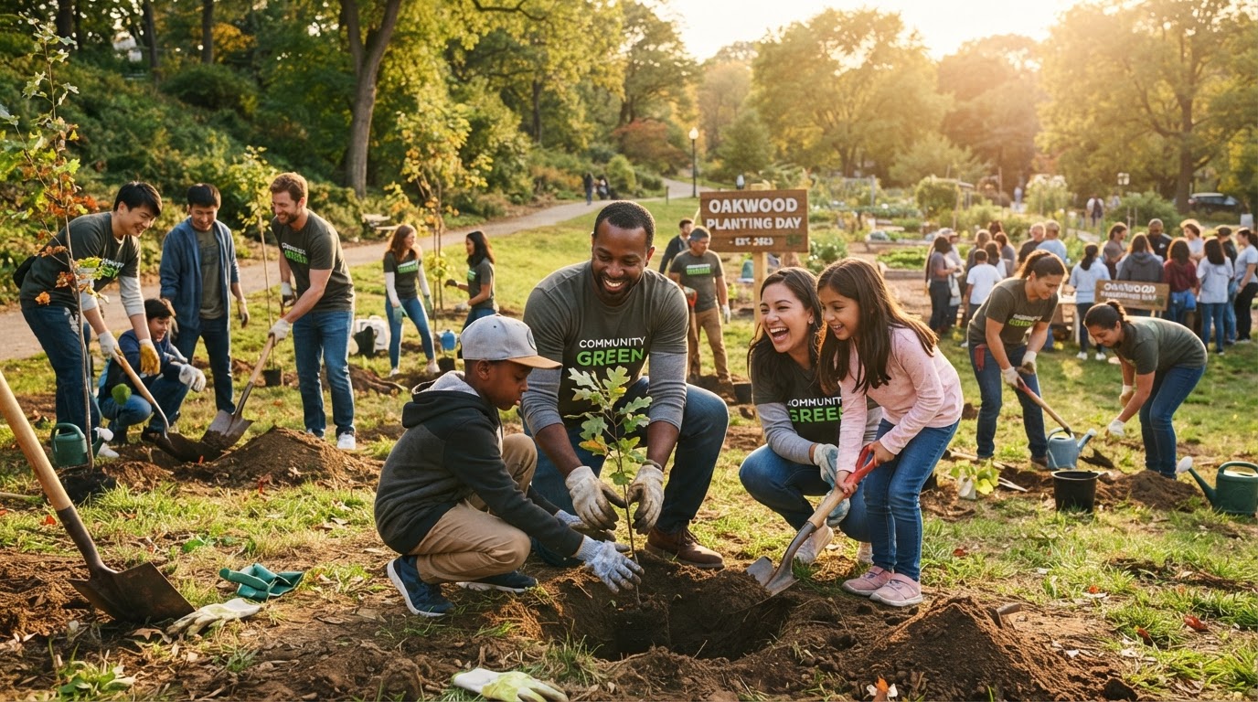 Community outreach volunteers making a positive impact outdoors