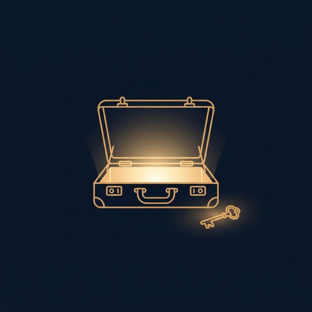 Open briefcase glowing with opportunity