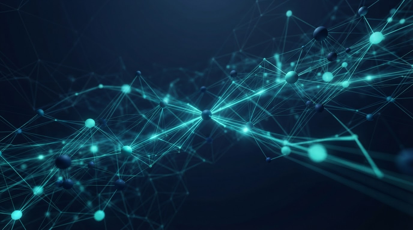 Abstract digital network representing connected IT infrastructure
