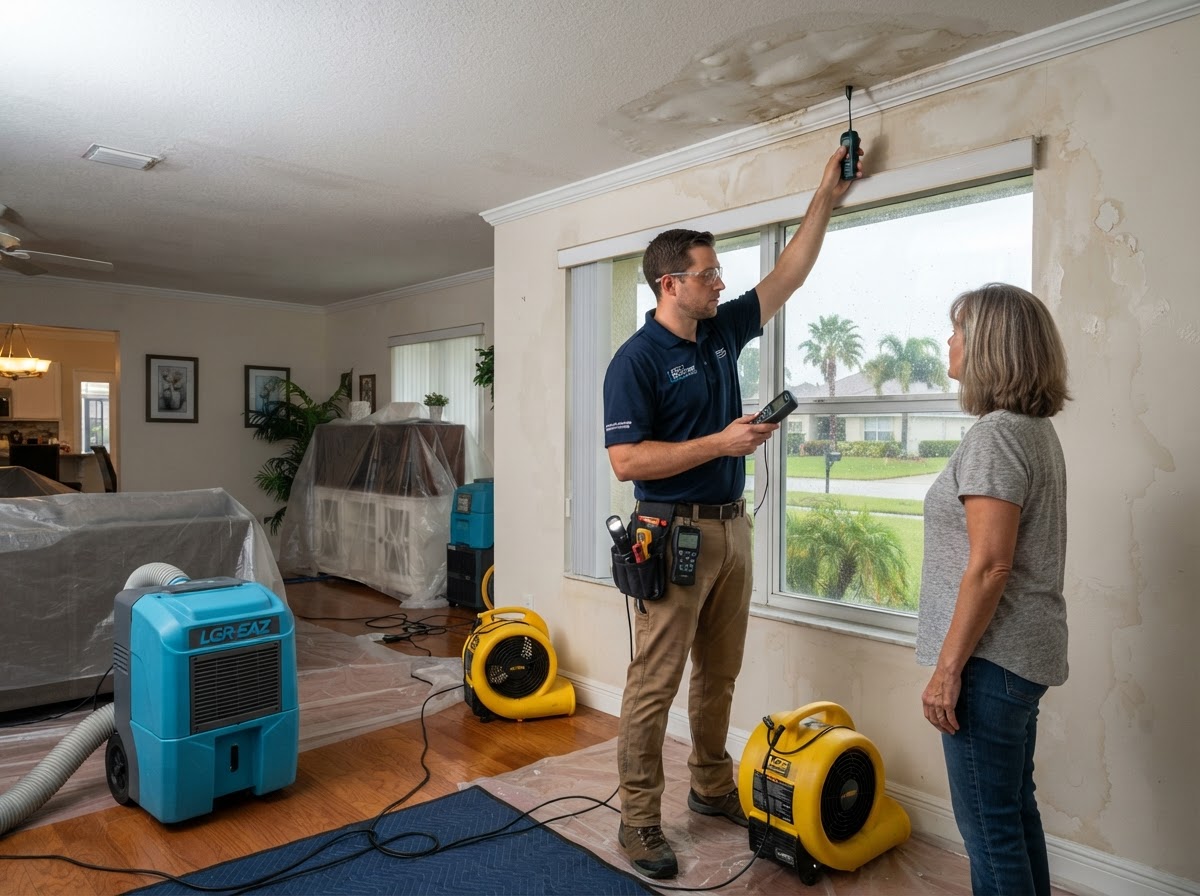 Storm and hurricane water damage restoration near Lakeland