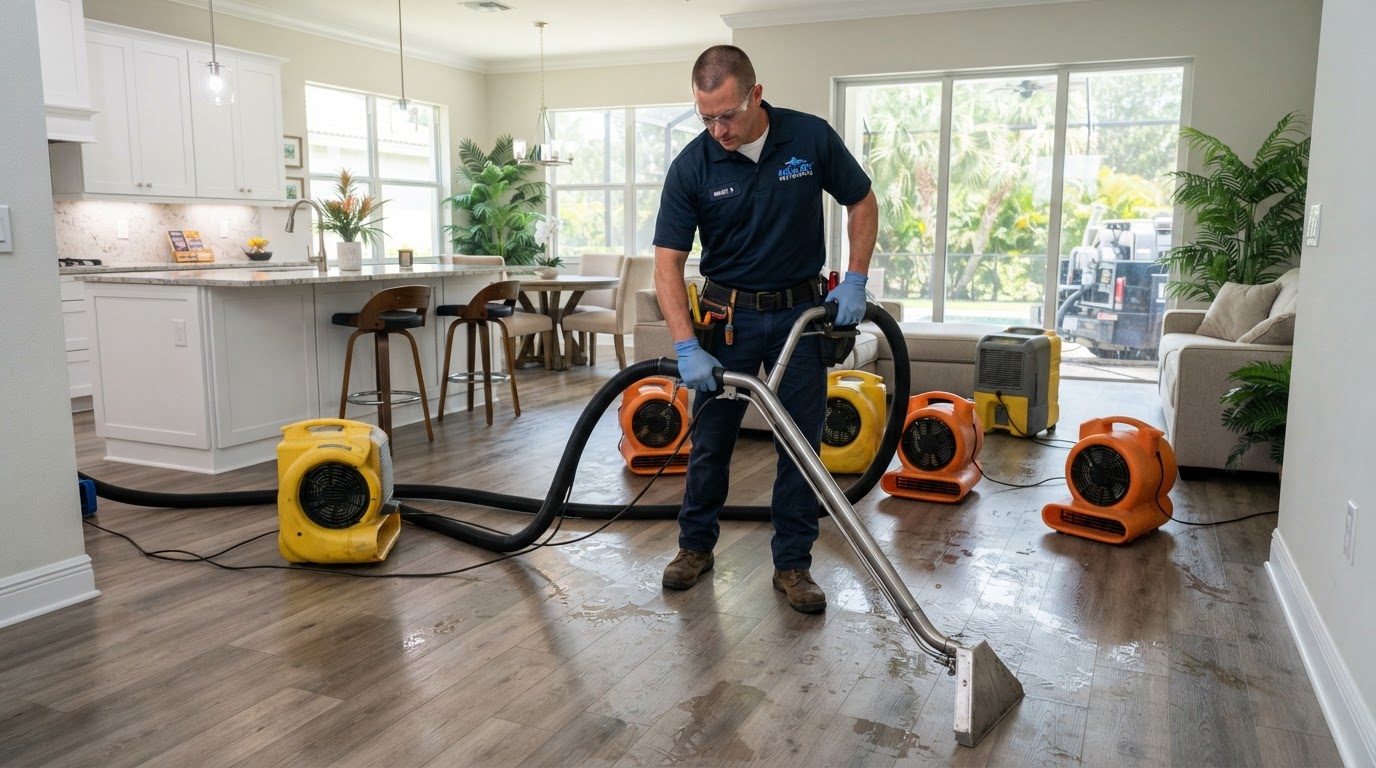 Professional water damage restoration and extraction equipment in Lakeland, Florida