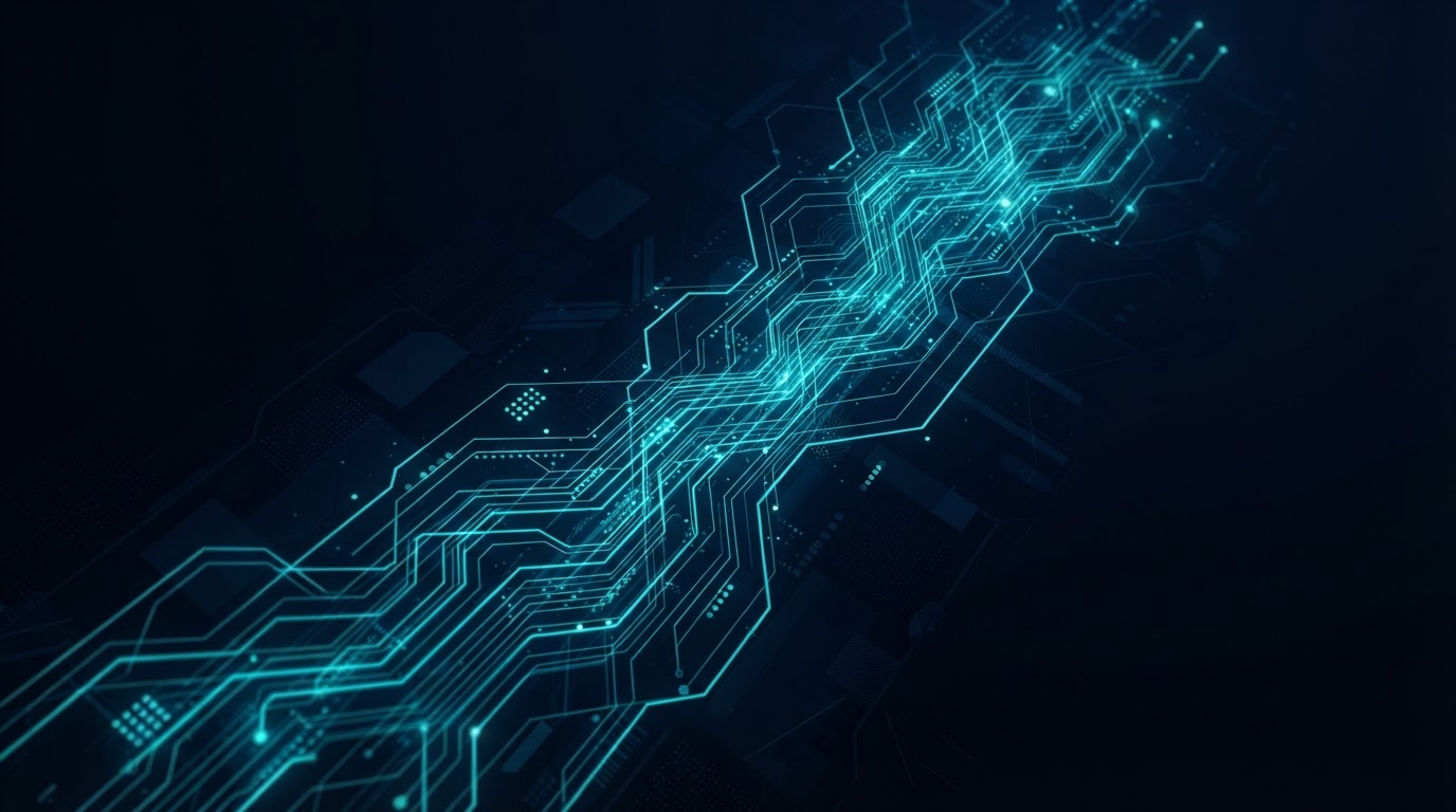Abstract digital network representing IT connectivity and infrastructure