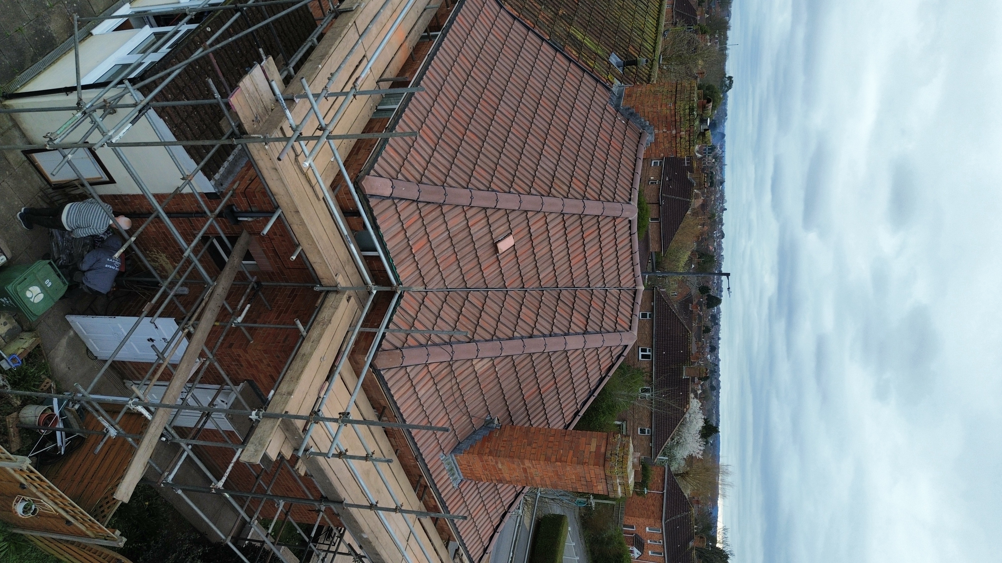 Completed: Stunning full pitched re-roof with fresh interlocking tiles, mechanical ridge system, and clean finish.