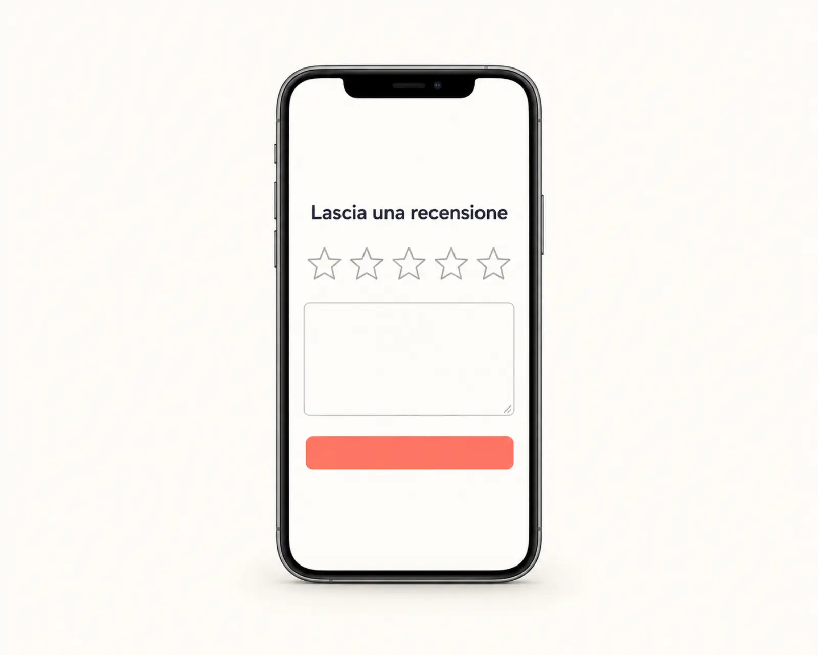 Schermata illustrativa per valutare liberamente un'esperienza dal telefono
