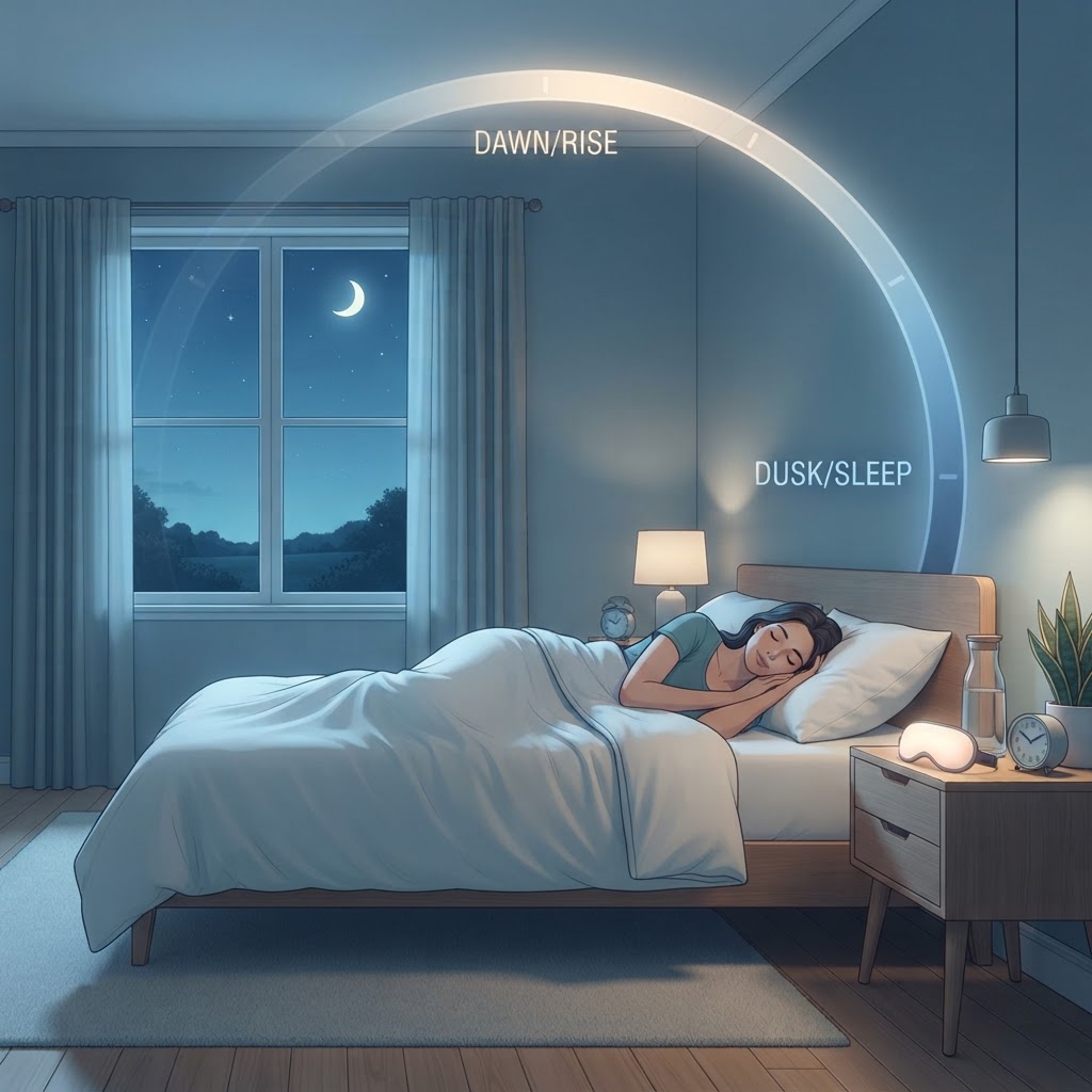 Restful sleep environment and circadian rhythm restoration