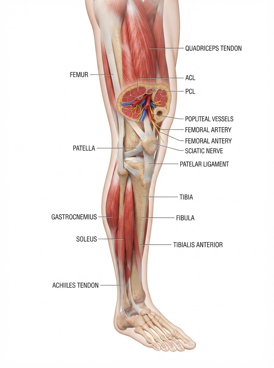 Muscle, tendon, ligament, and bone anatomy