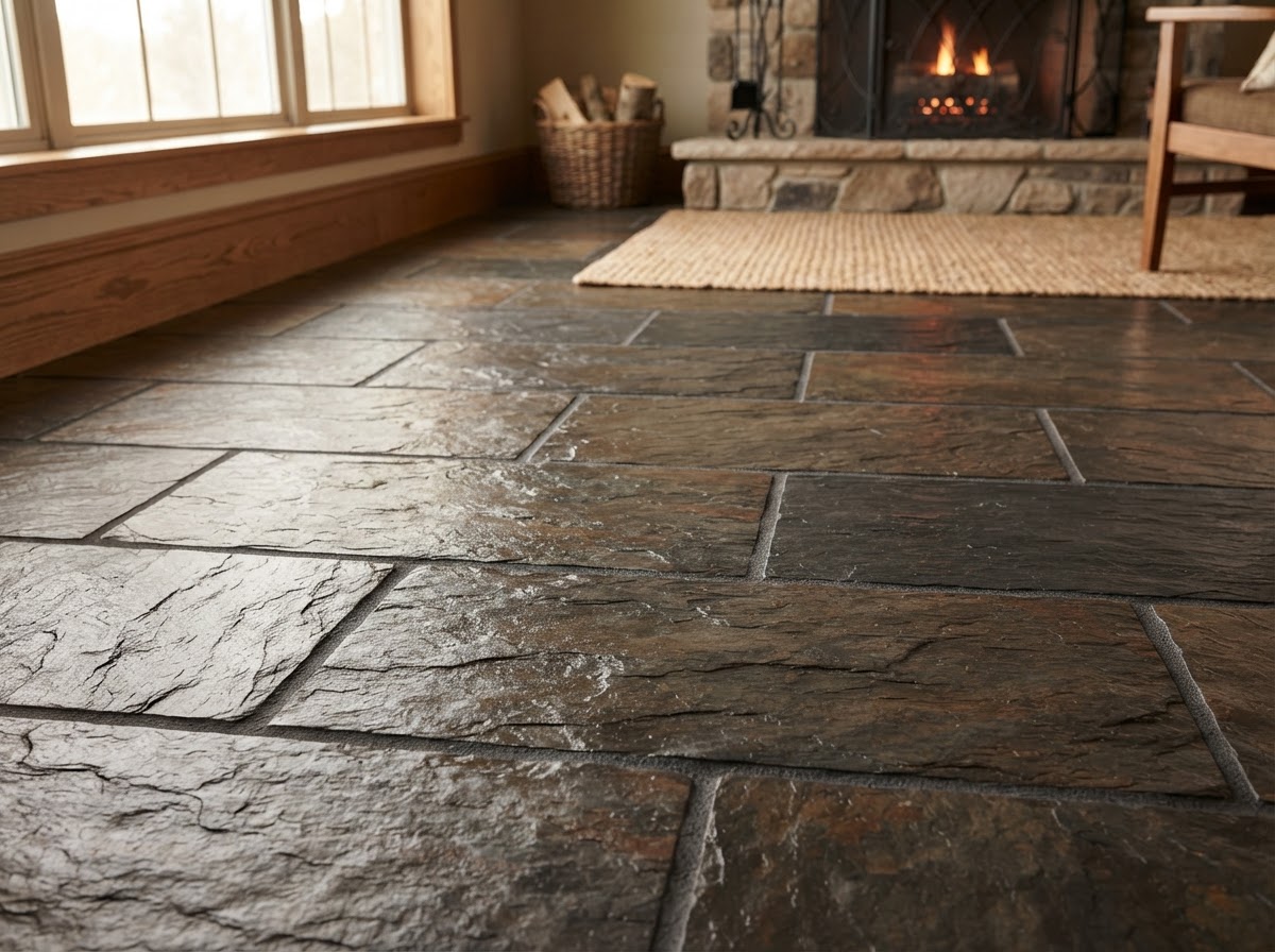 Slate floor restoration by Advantex