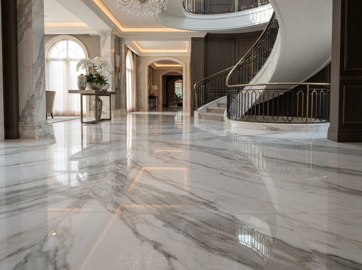 Marble floor restoration by Advantex