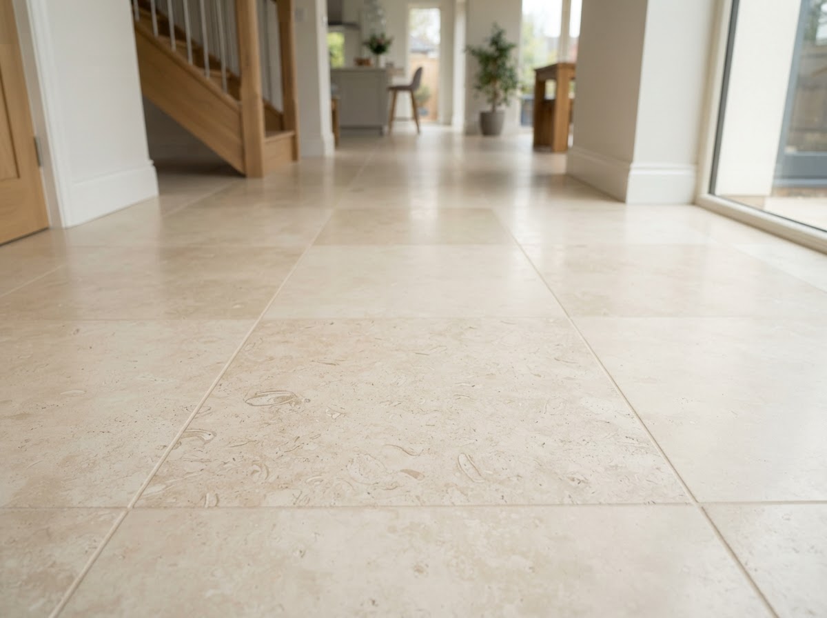 Limestone floor restoration by Advantex