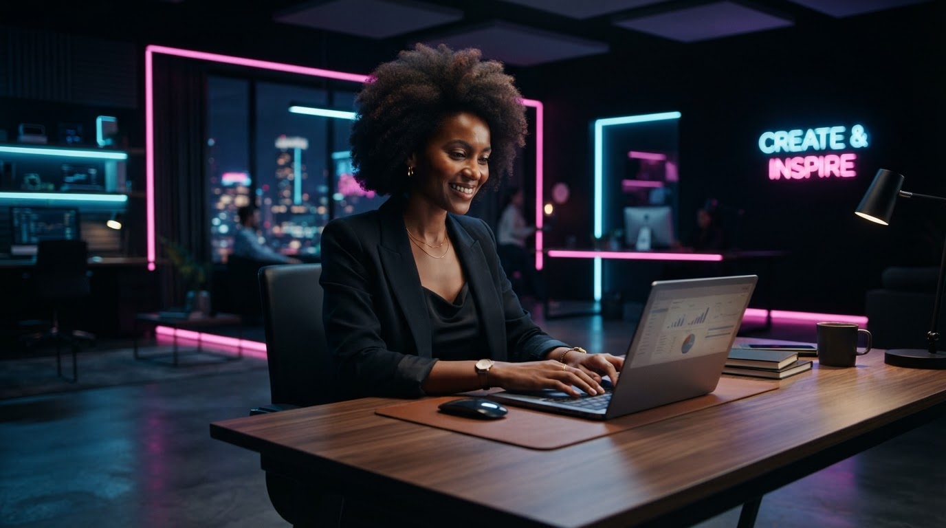 Black woman entrepreneur building her Black Friday sale