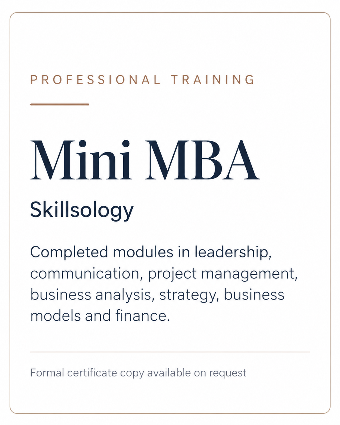 Mini MBA — Skillsology