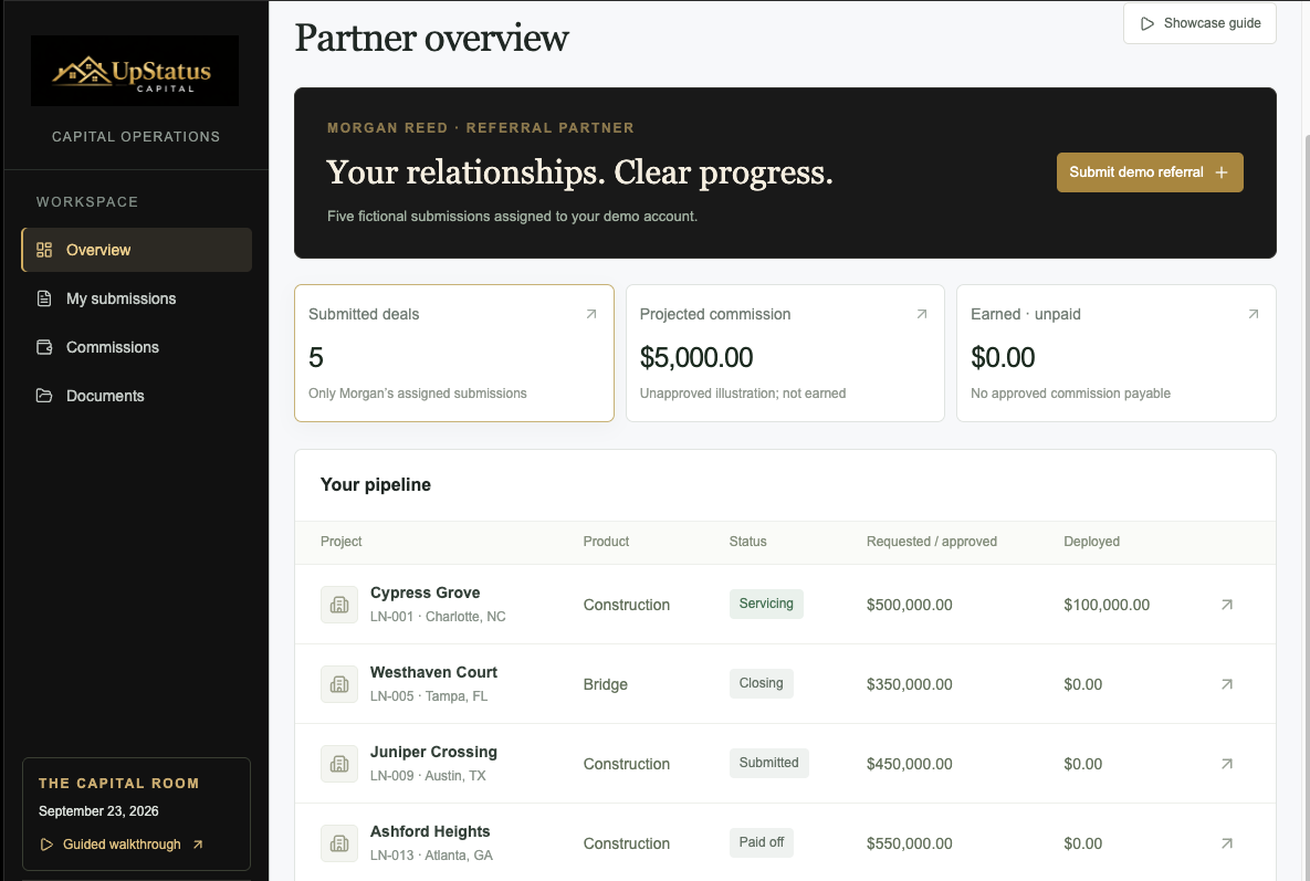 Referral-Partner View - Platform Preview