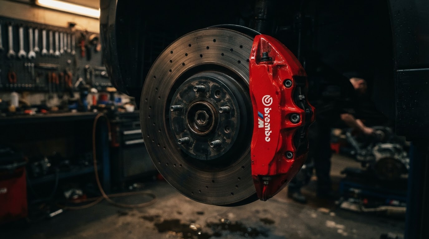 Brake rotor and red caliper
