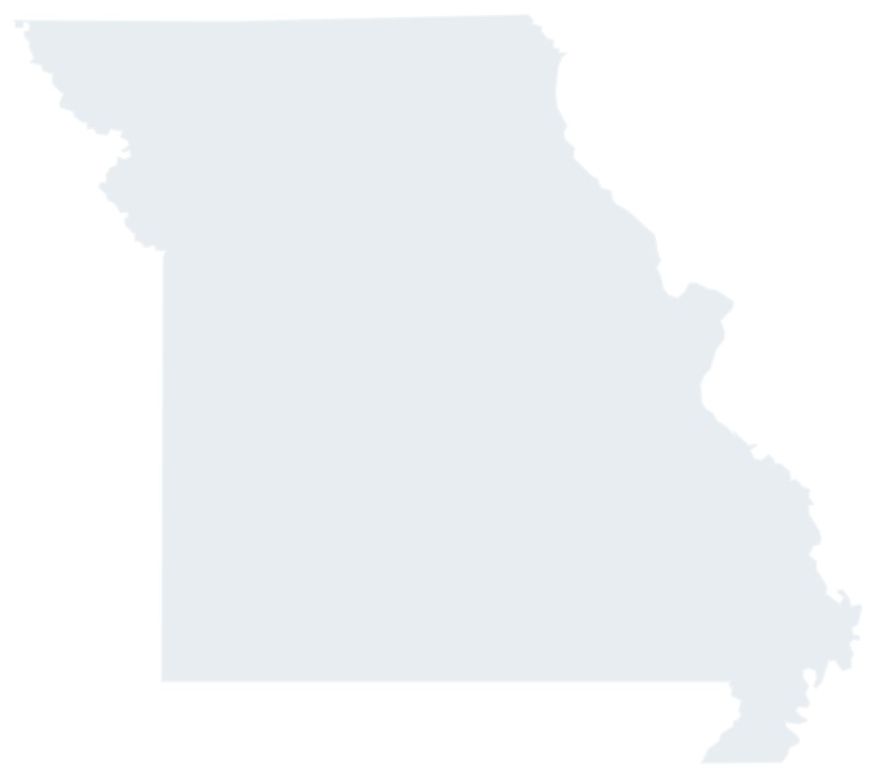 Missouri State Geographic Silhouette