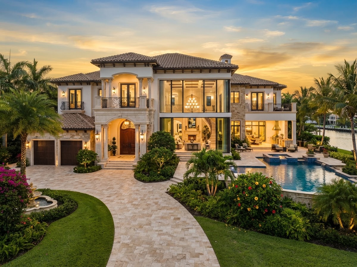 High-end custom luxury residence with refined architectural details near Milton, Florida