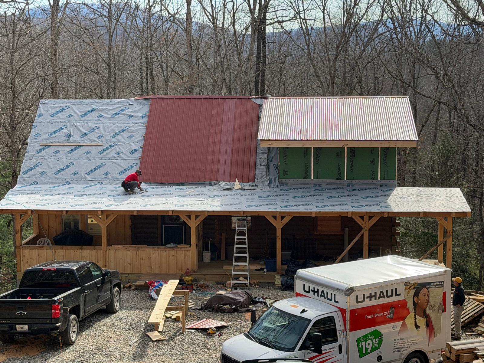Mountain Cabin Roof Extension & Timber Porch Build