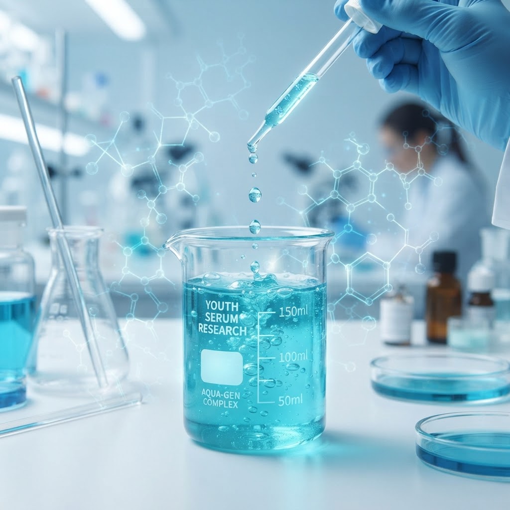Skincare science research with serum