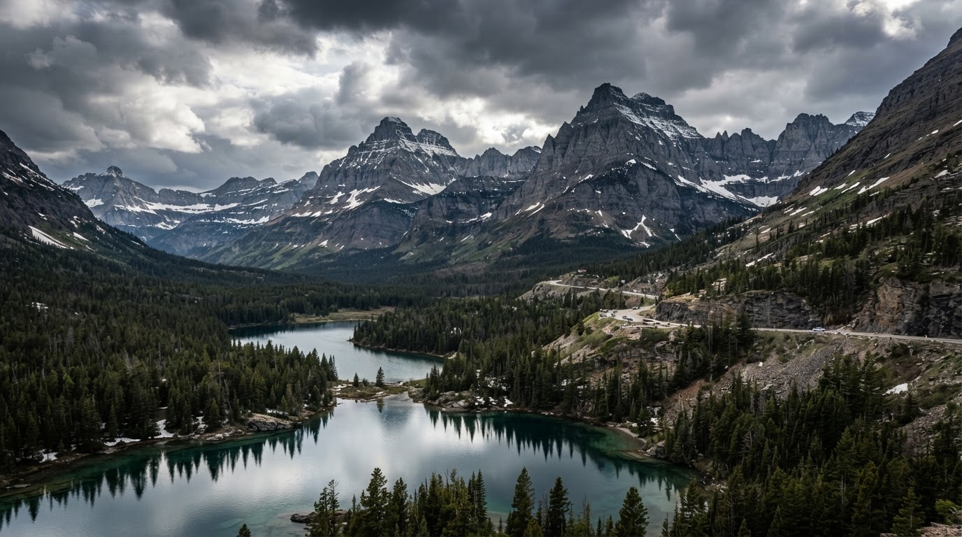 Northwest Montana Rocky Mountains with Pine Forests