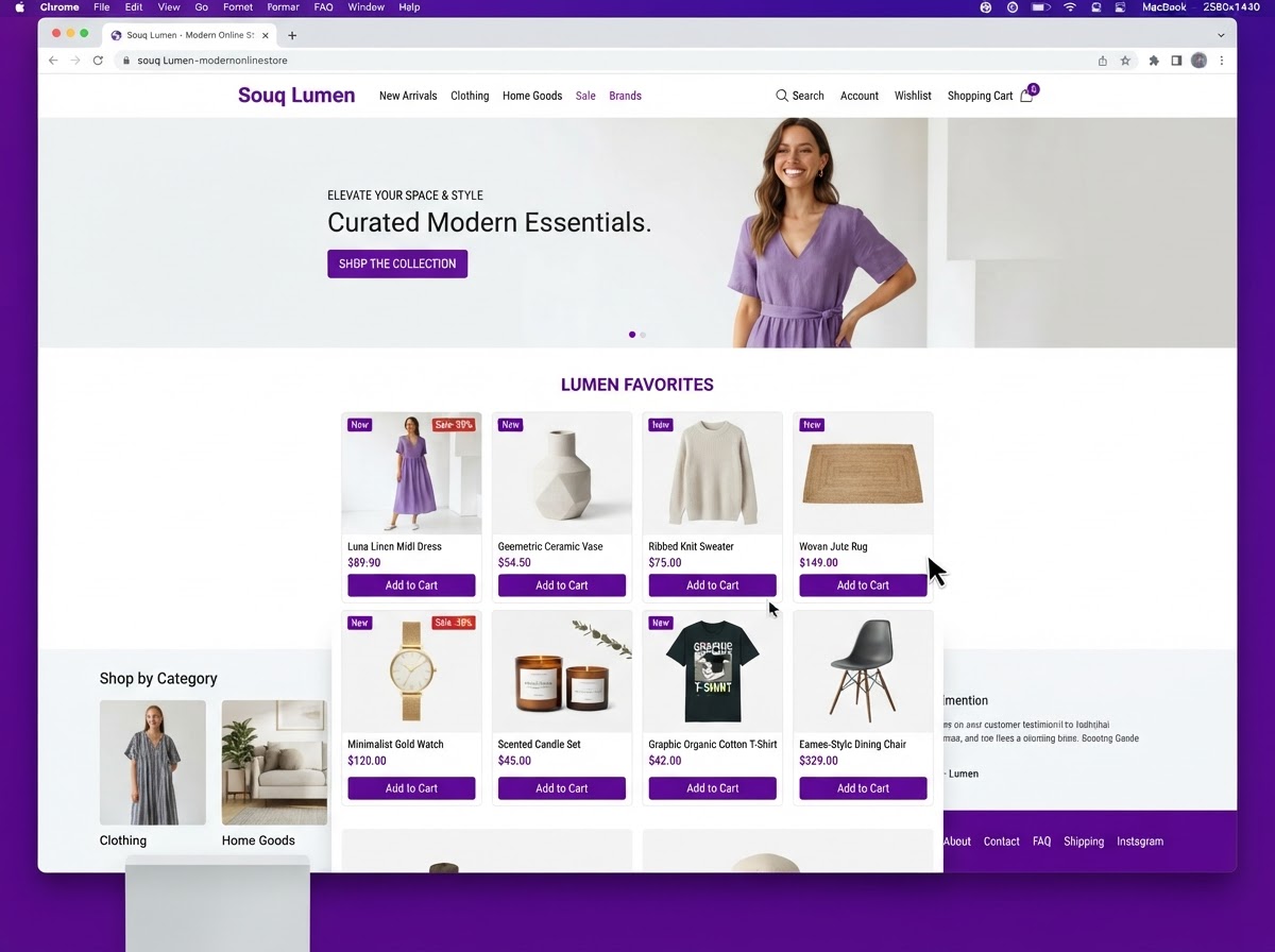Souq Lumen e-commerce store website homepage designed by Review Season