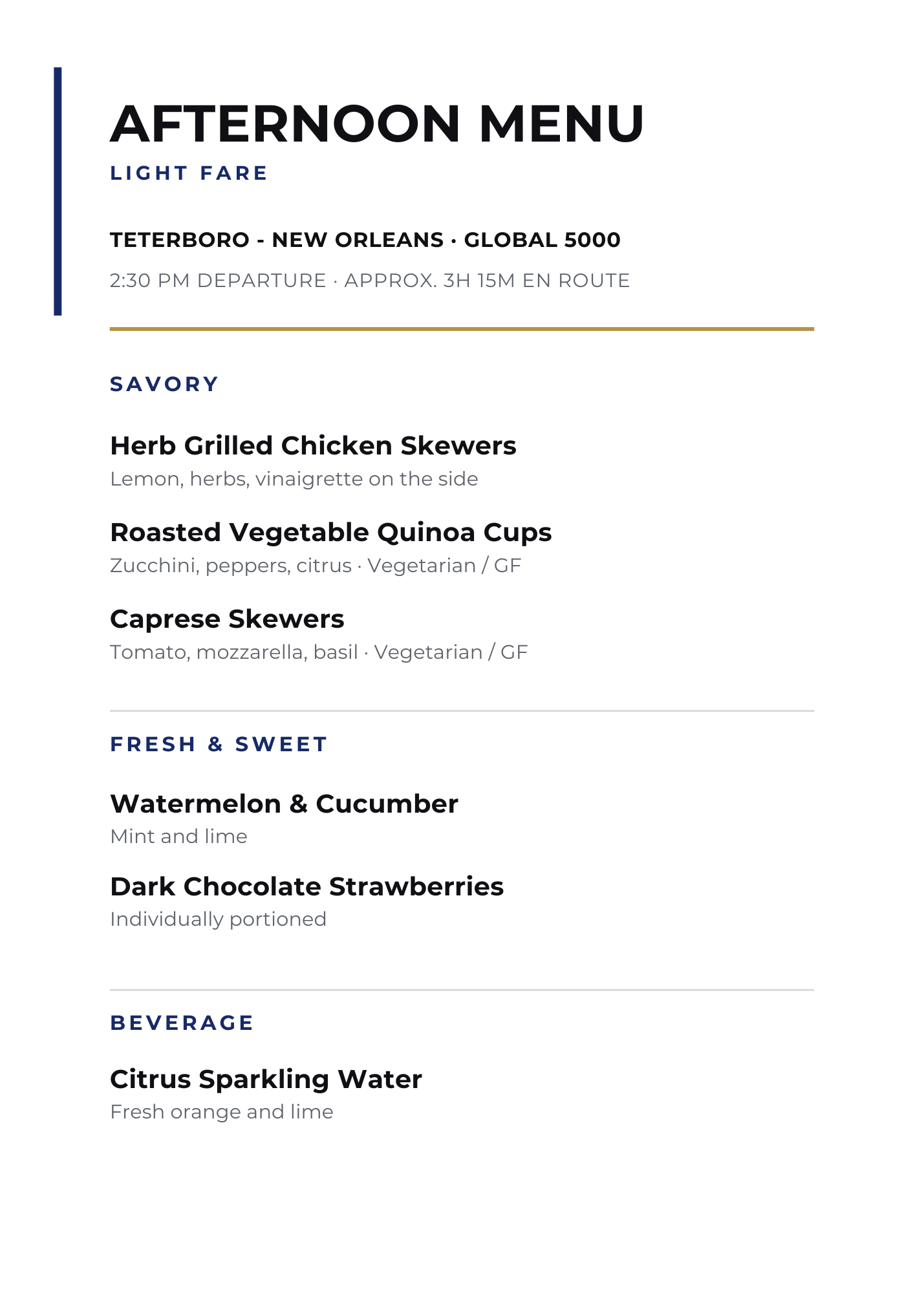 Sporting Event Weekend Menu