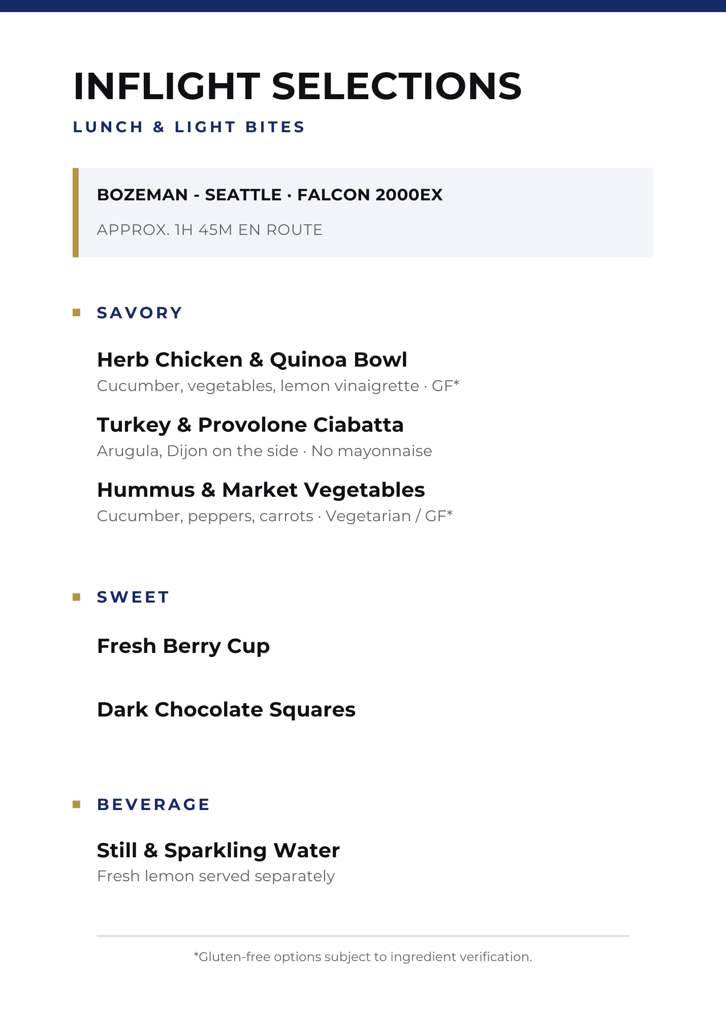 The Two-Hour Trip Change Menu