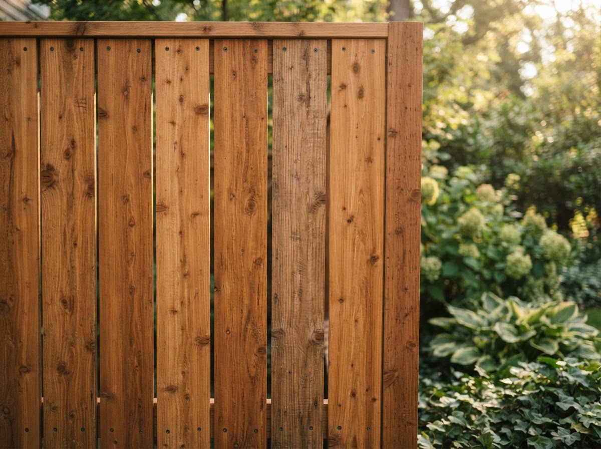 Wood cedar privacy fence in The Woodlands