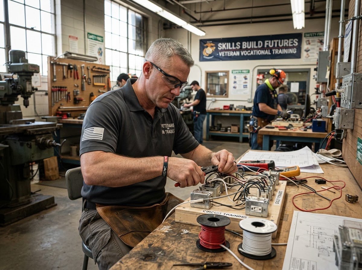 Military veteran transitioning to skilled trades training