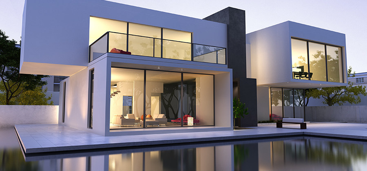 Residencia contemporánea de arquitectura vanguardista con alberca