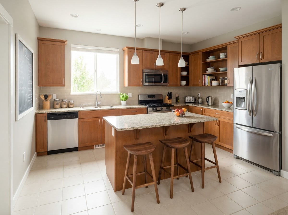 Sample shared kitchen in a GUUD Homes residence (placeholder photo)