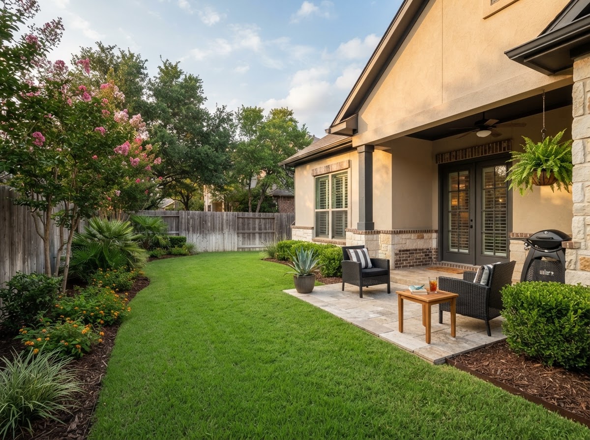 Sample outdoor backyard space at a GUUD Homes residence (placeholder photo)