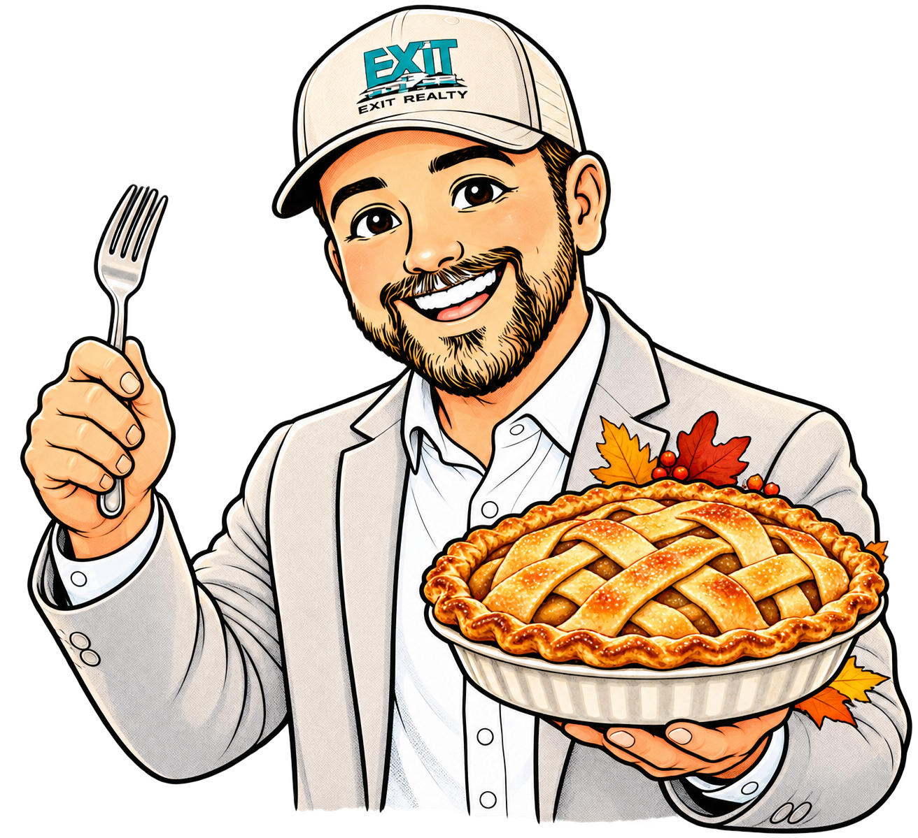 Bruce McGaw holding an Apple Valley pie