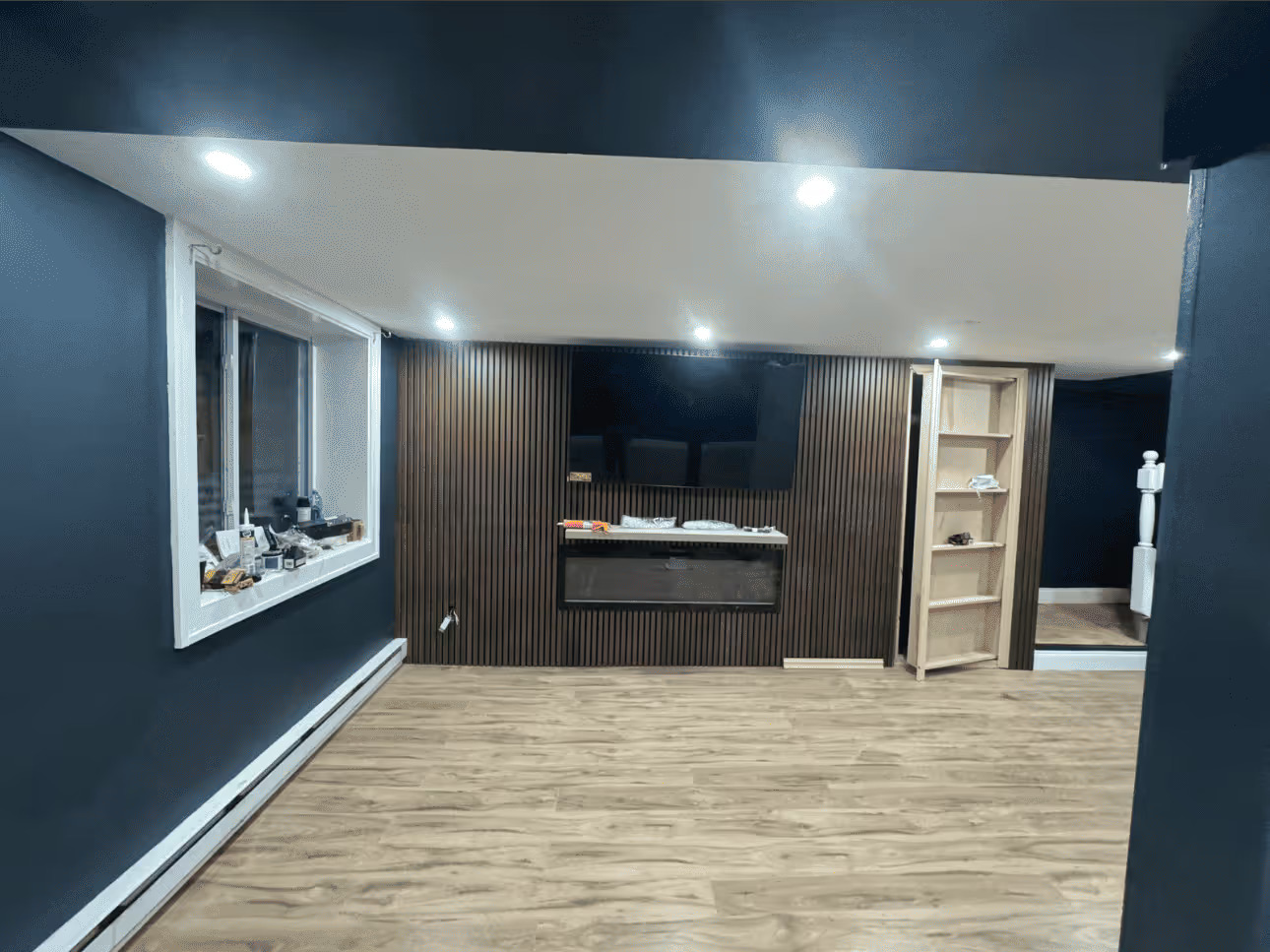 Modern Finished Basement & Living Space