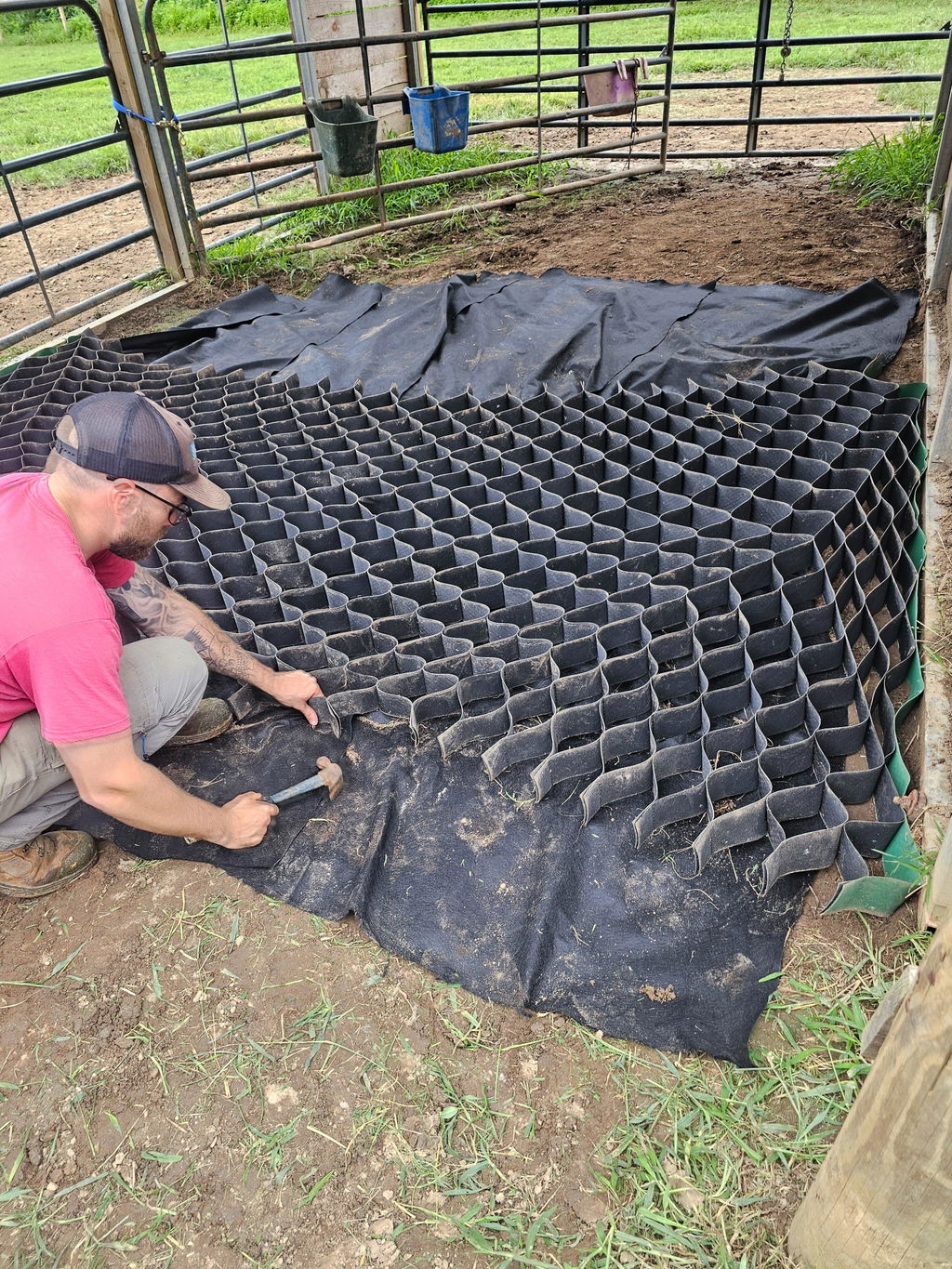 Installation of flexible LightHoof geocell panels