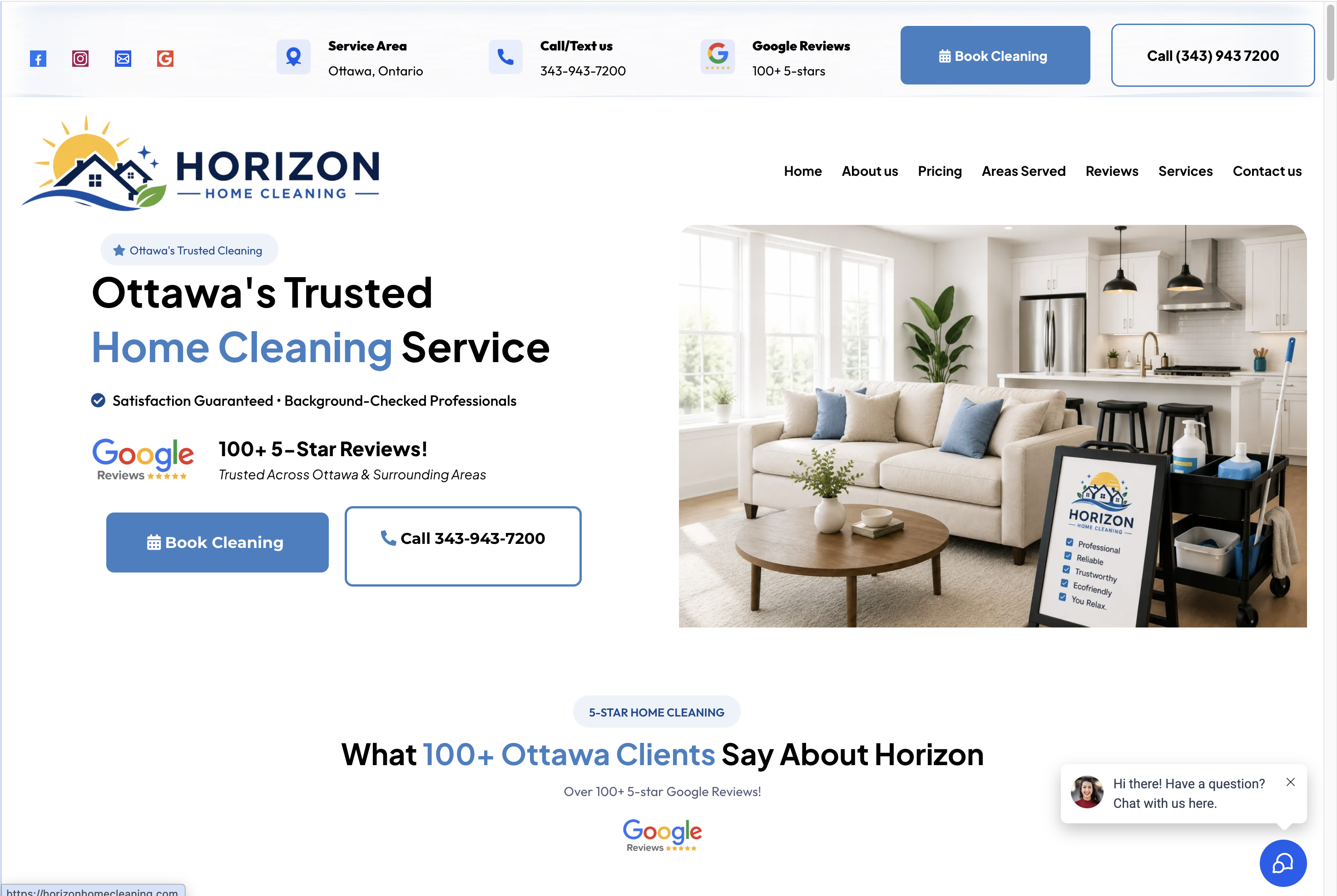 Clean home in Kanata after a Horizon professional cleaning