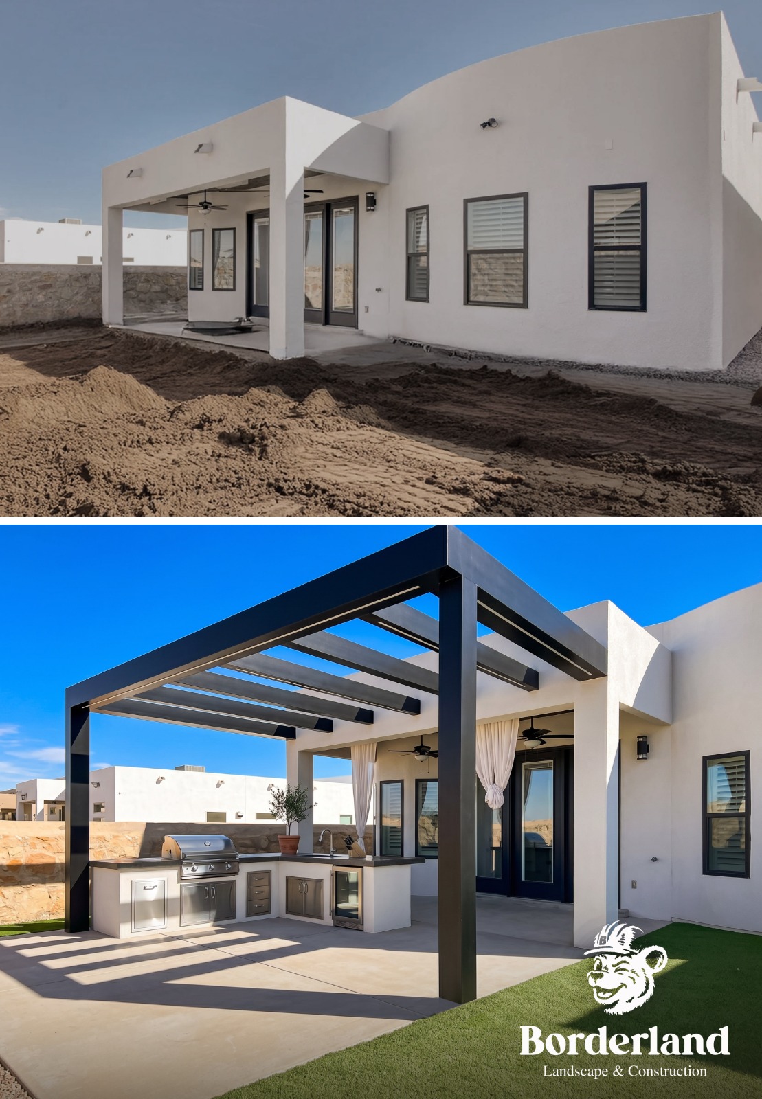 Dirt Lot to Outdoor Kitchen El Paso TX