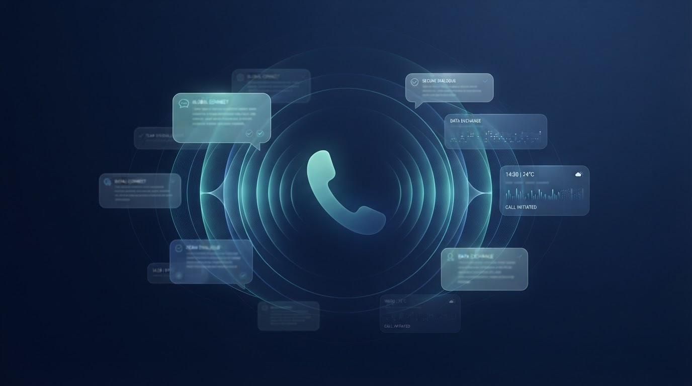 Abstract communication waves and message cards