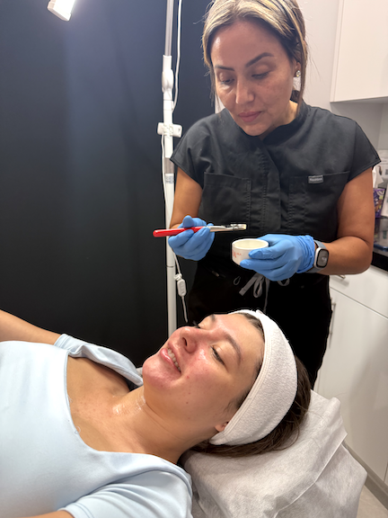 Faby performing the professional LHALA treatment on a patient at AWE