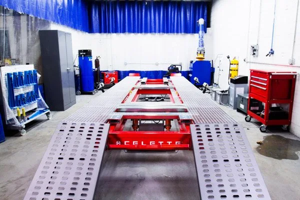 Celette laser-guided frame unibody straightening bench restoring structural integrity