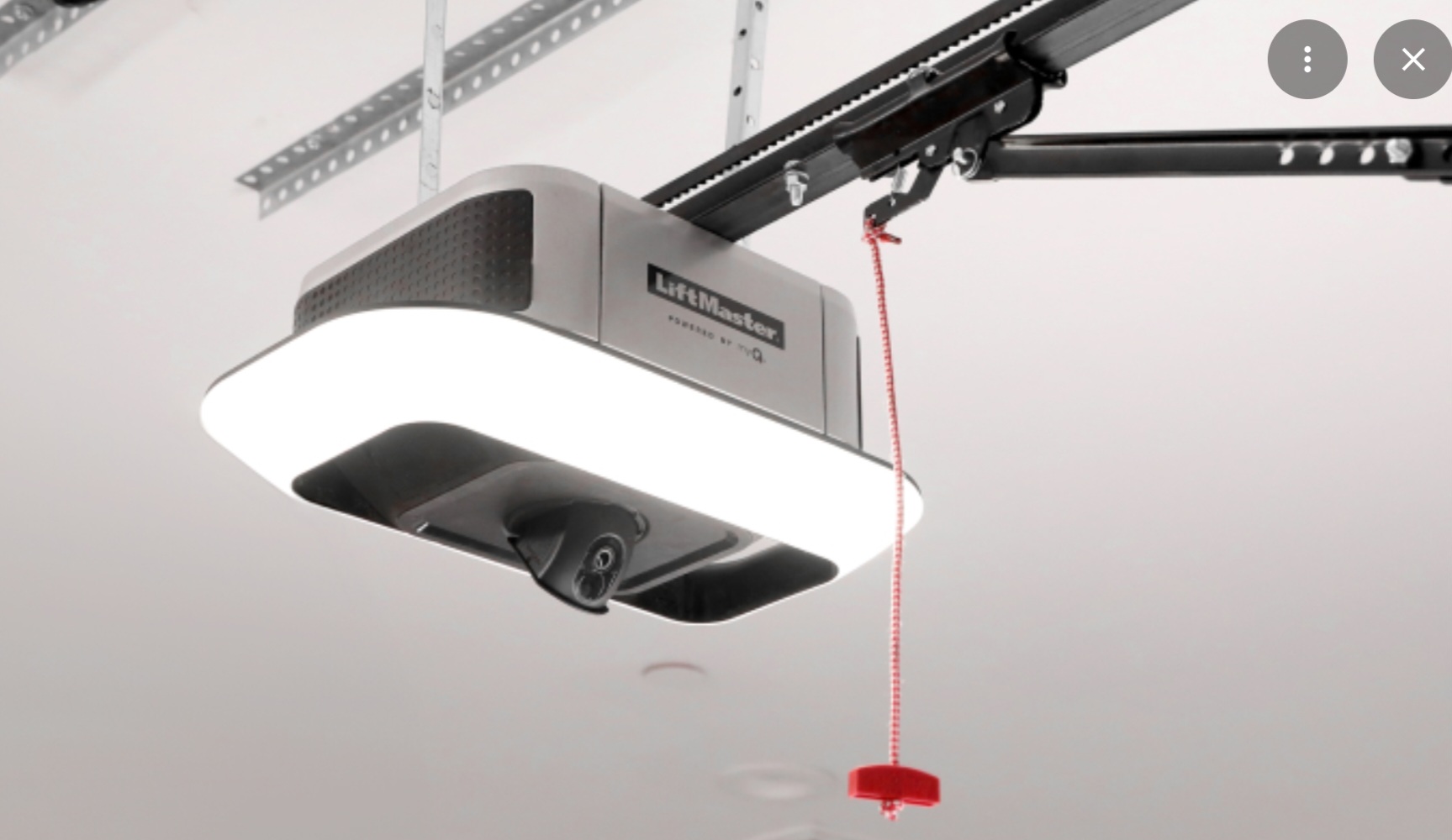 LiftMaster garage door opener installed in a residential garage