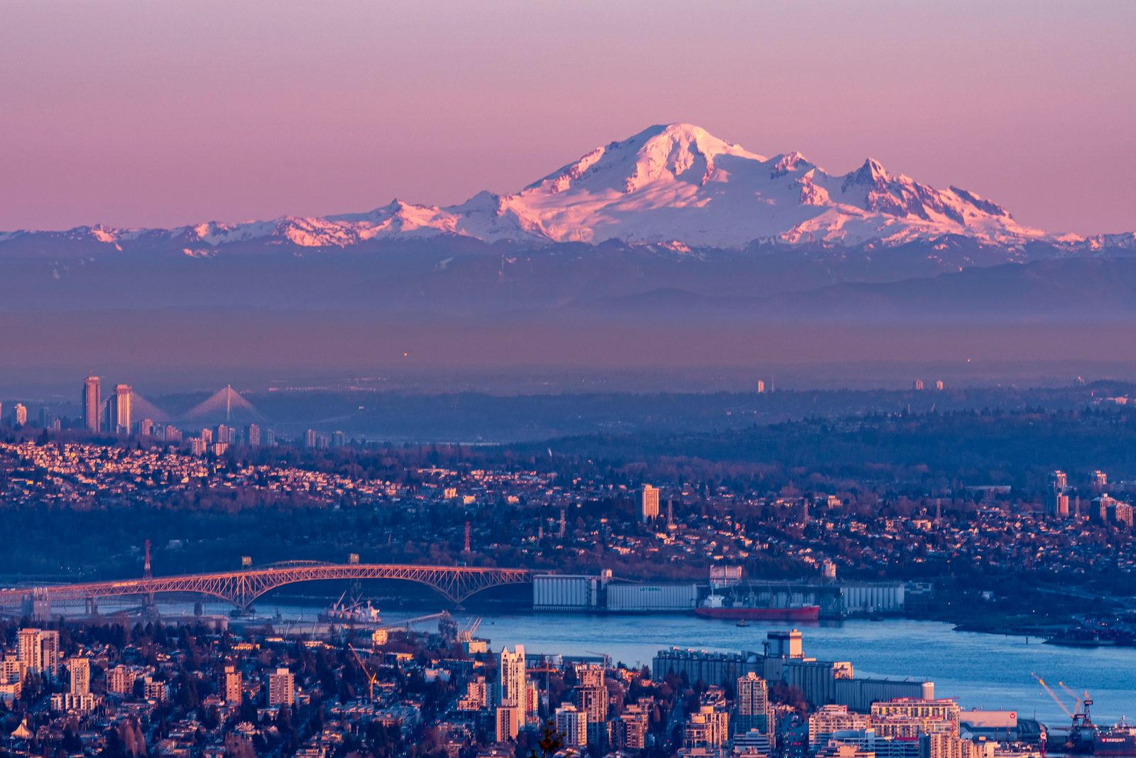 Aerial view of West Vancouver, BC - mobile heavy duty truck repair service area