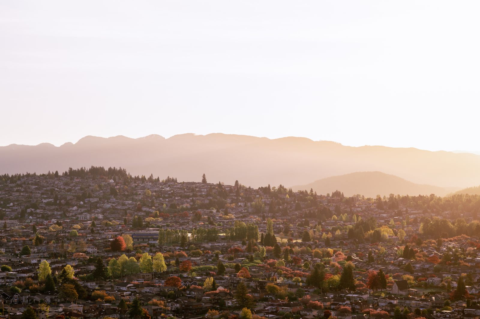 Aerial view of Coquitlam, BC - mobile heavy duty truck repair service area