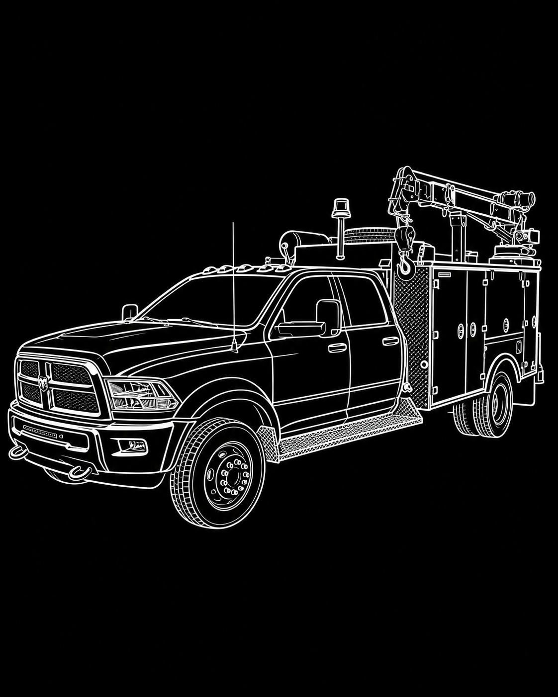 Solid Heavy Truck service truck illustration - Mobile Heavy-Duty Mechanic